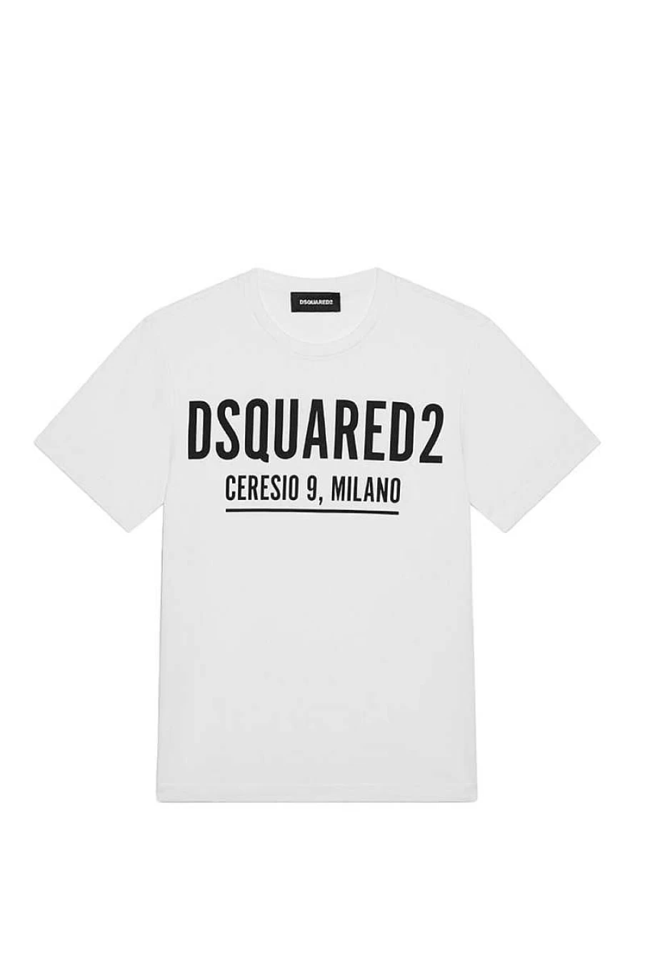 Dsquared Kids D2T752U Relax T-Shirt Dq0728-D002F White Cotton Casual Tee