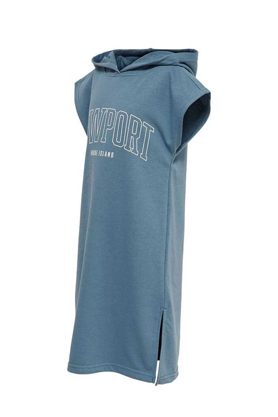 Only Girls Blue Sleeveless Fleece Dress - Casual Comfort Wear for Kids