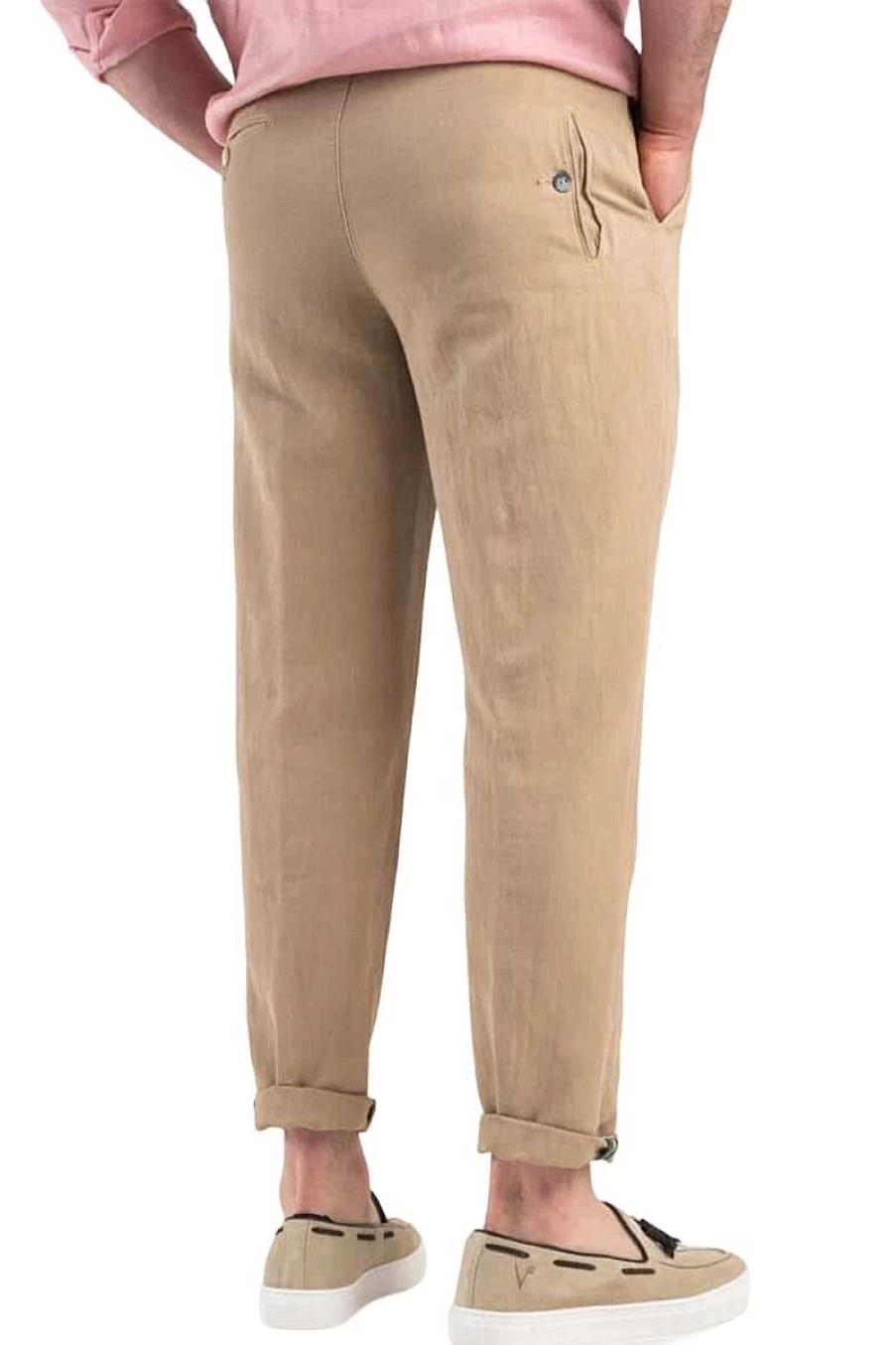 Berna Men's Beige Linen Blend Trousers 230154 - Comfortable Summer Pants for Men