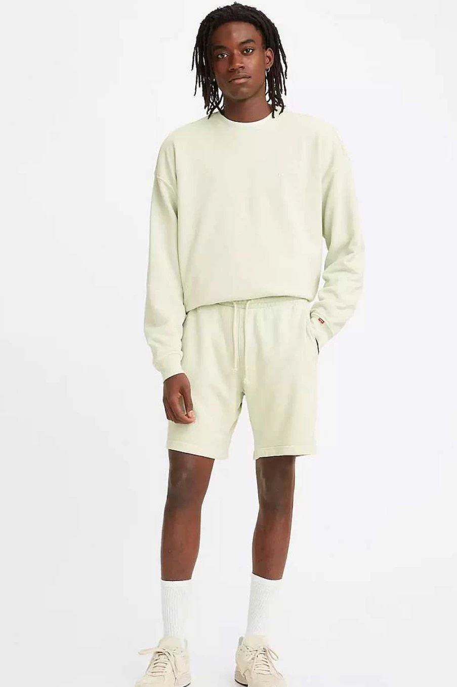 Levi's Men's Red Tab Sweatshorts A1062-0013 in Natural Dye Lime Green