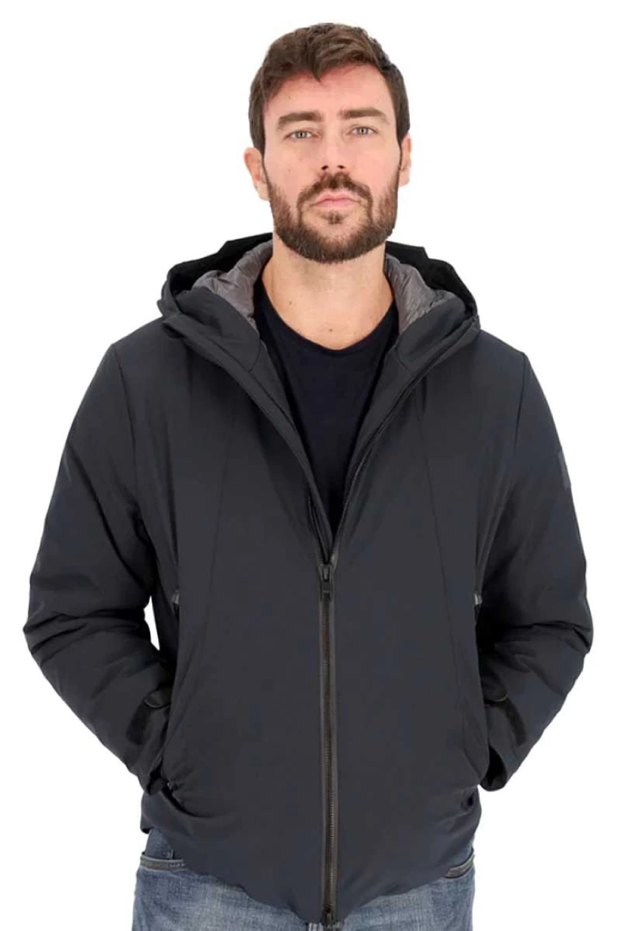 Liu Jo Men's M223P104 Hooded Jacket in Fall Blue
