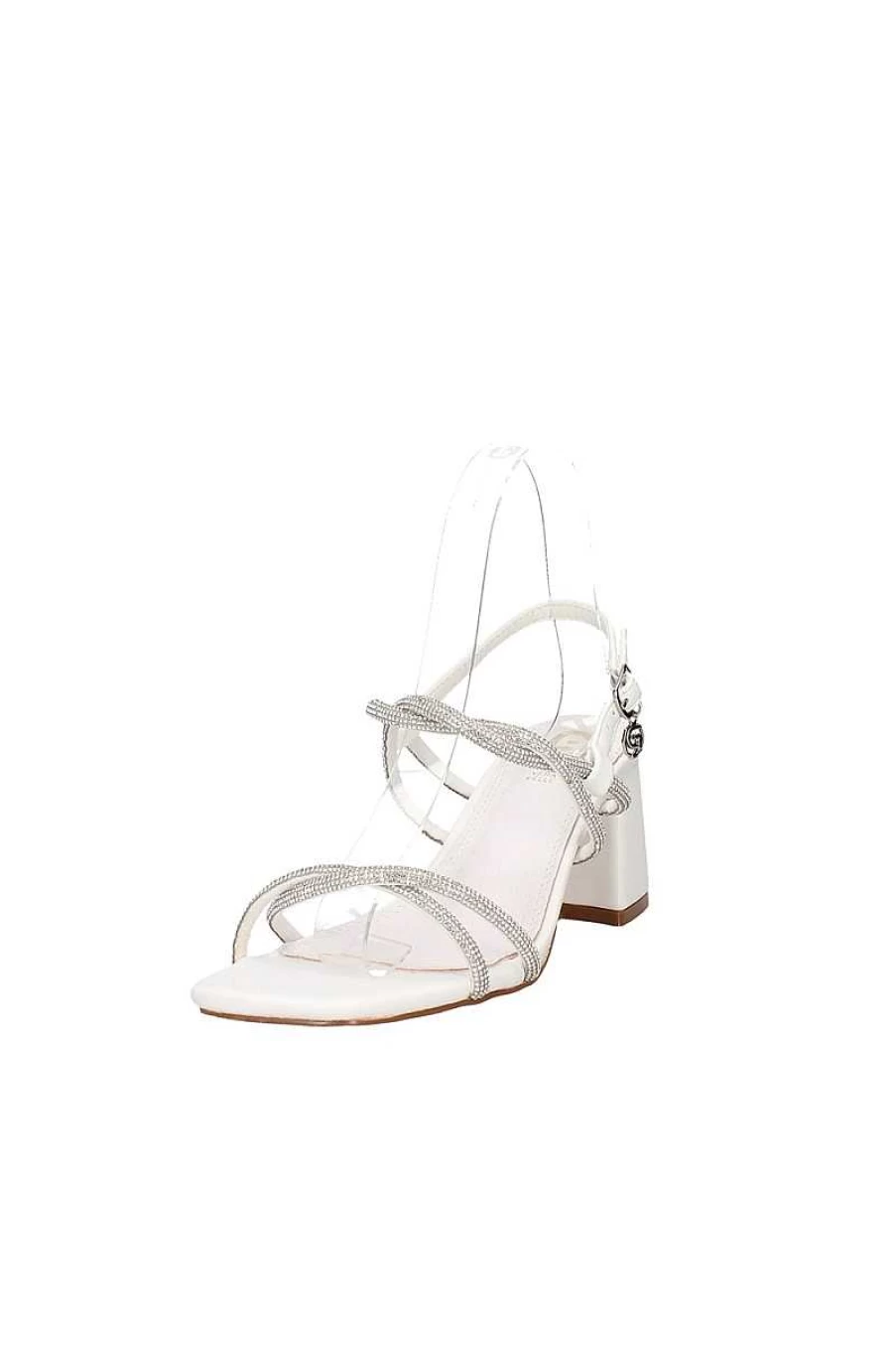 Gold&Gold Women's GP437 White Sandals - Comfortable & Stylish Footwear