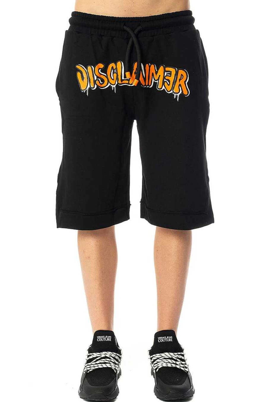 Disclaimer Men's Bermuda Shorts 23Eds53405 - Black & Orange Casual Summer Shorts