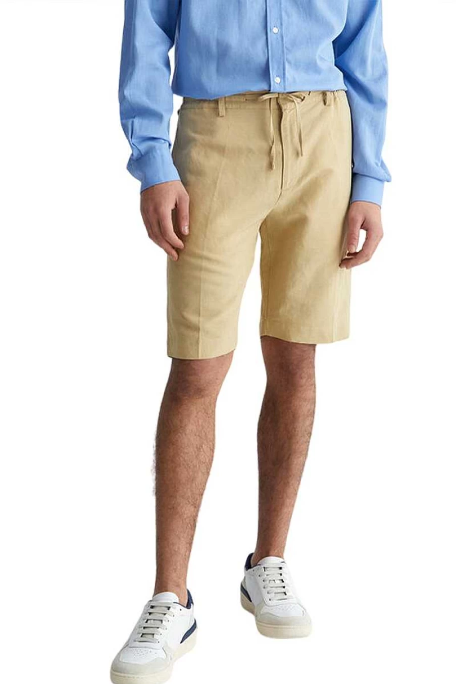Liu Jo Men's Beige Panama Lino Trousers - M123P305 Classic Fit for Men