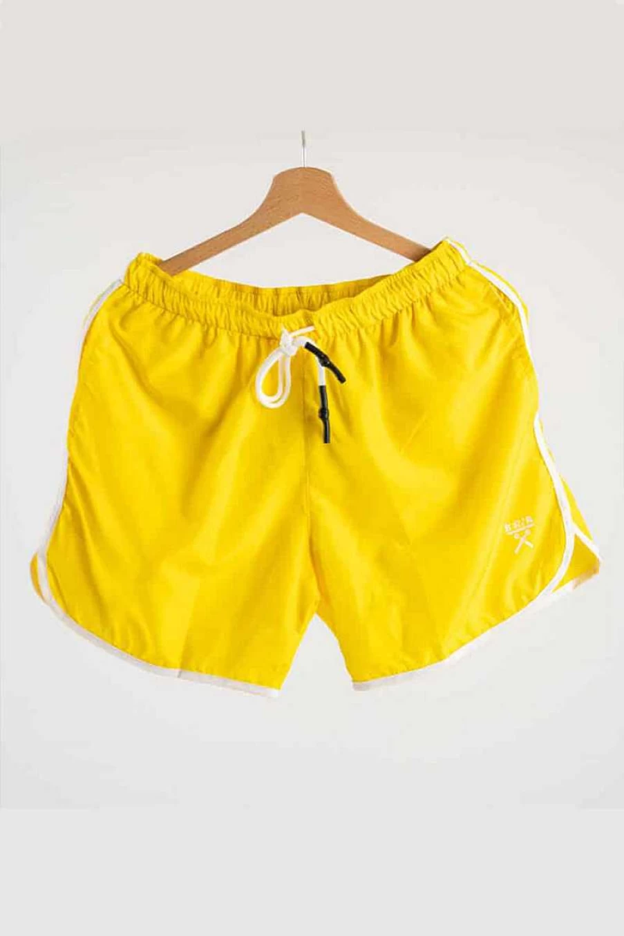 Berna Men's Yellow Short Swim Trunks with Border - M220257