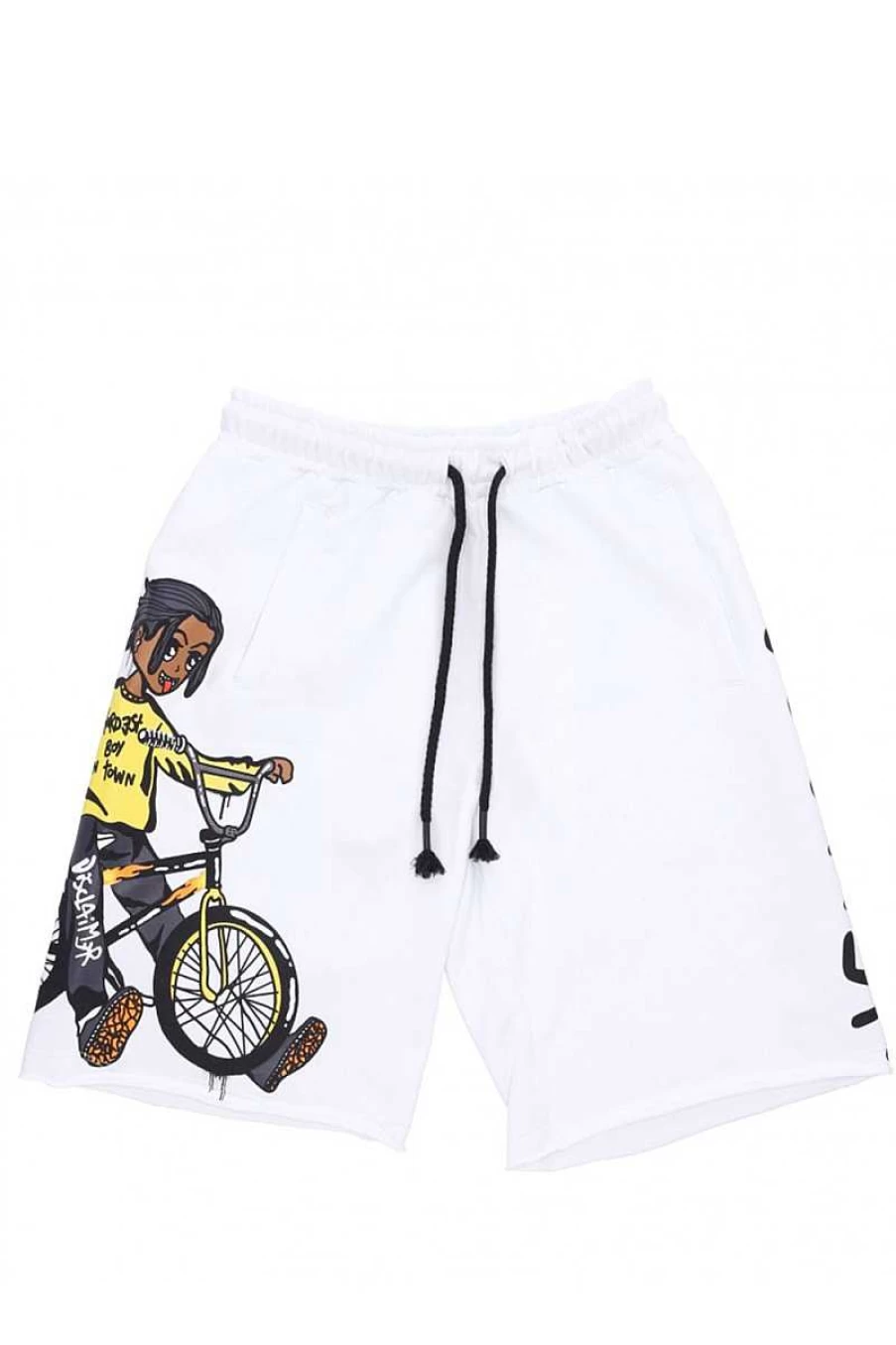 Disclaimer Bermuda Men's White Shorts - 23Eds53645 Classic Fit Casual Summer Beachwear