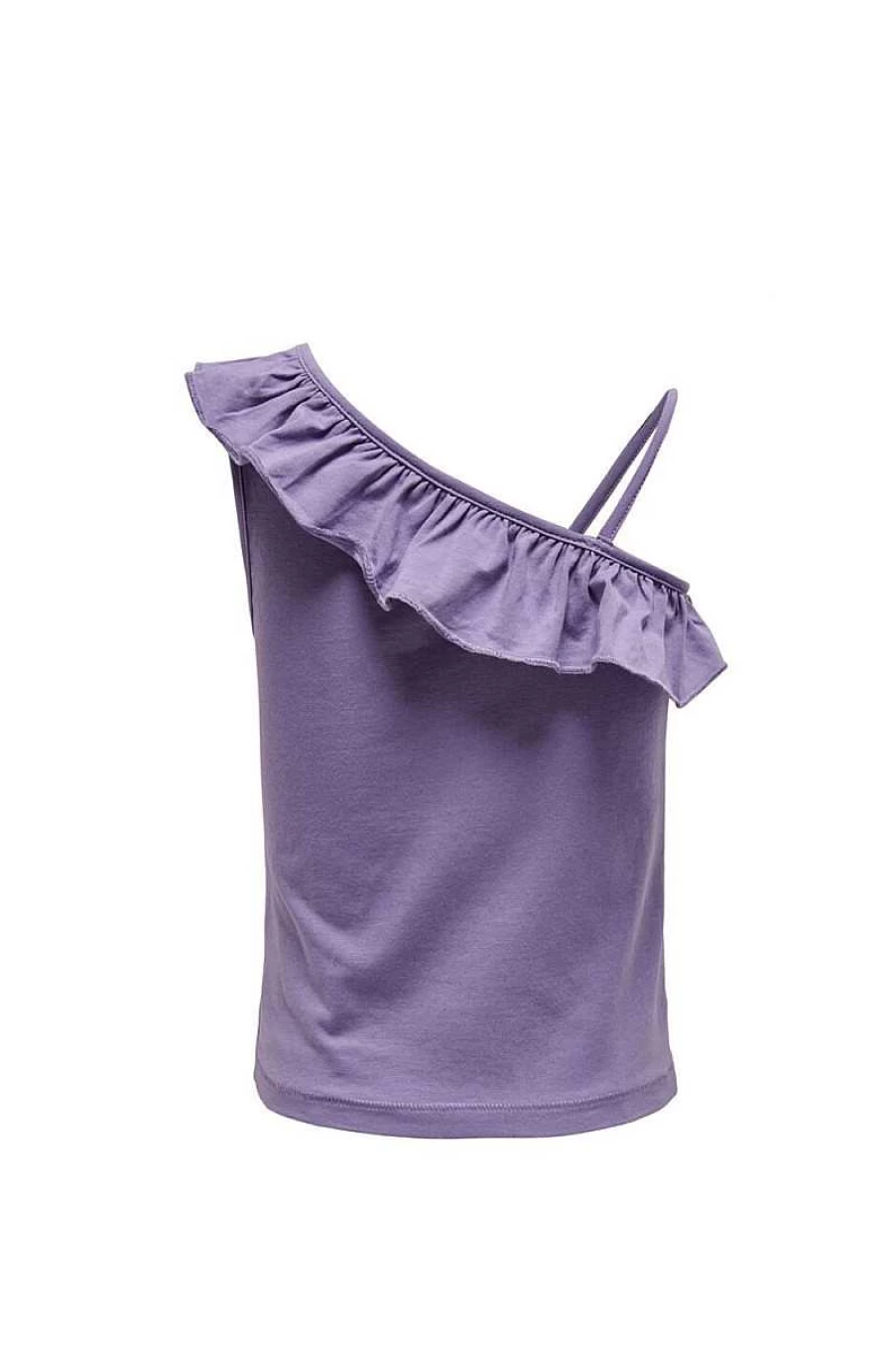 Only Girls Lilac One Shoulder Top 15258202 - Trendy Feminine Style