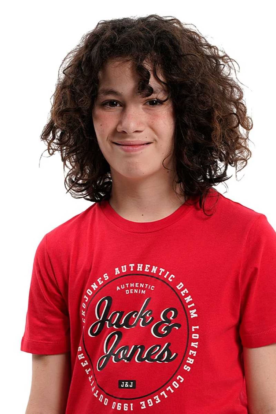 Jack&Jones Kids Red Graphic T-Shirt 12224087 - Comfortable Cotton Tee for Children