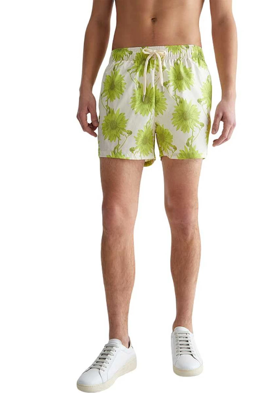 Liu Jo Men's Swim Trunks M123P504 - White Sunflower Print Boxer Shorts