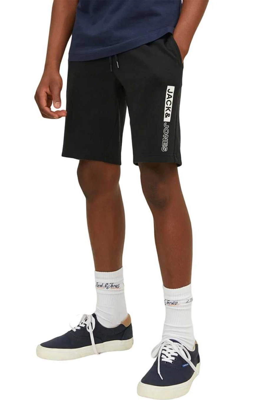 Jack & Jones Kids' Fleece Bermuda Shorts - Black, Style 12225256