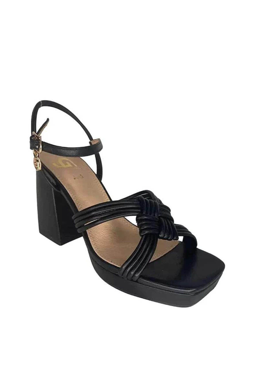 Gold&Gold GP446 Women's Black Sandals - Stylish & Comfortable Footwear for Women