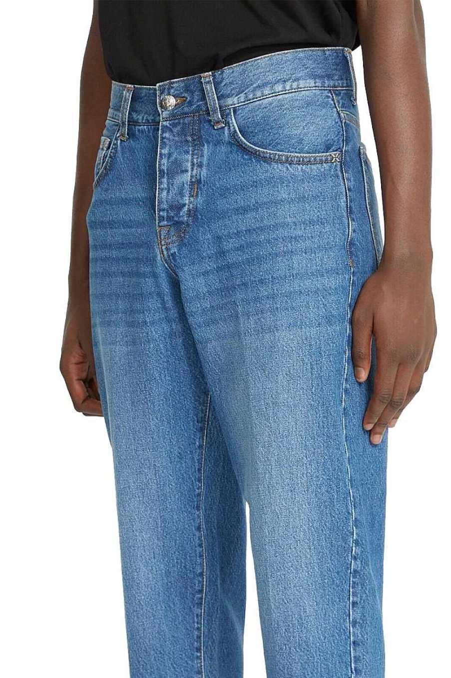 Richmond Men's Medium Blue Denim Jeans - Uma23069Je Washed Comfort Fit for Men