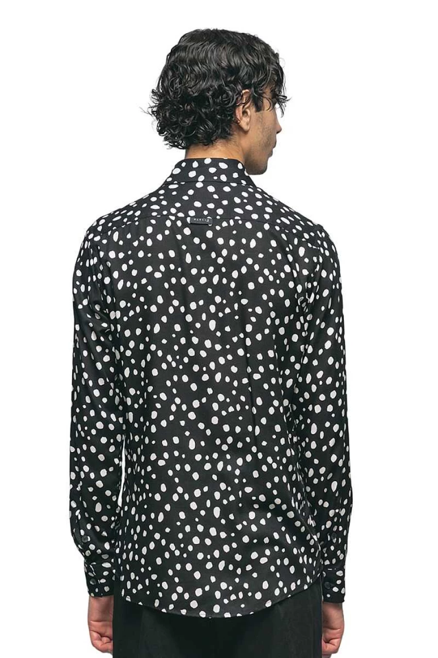 Gaelle Men's Black Polka Dot Casual Shirt GBU01048 - Stylish & Comfortable