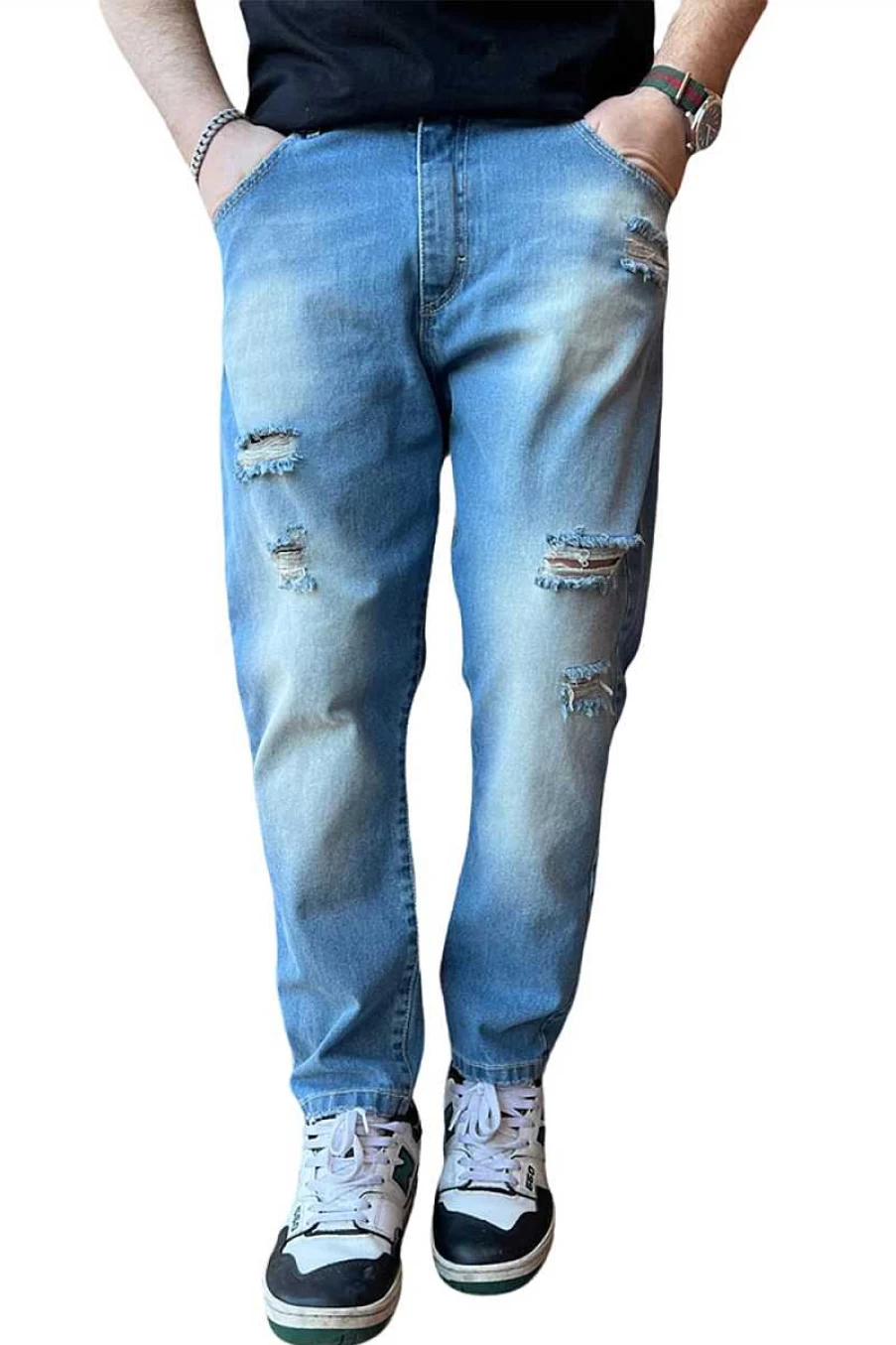Berna Men's Light Wash Denim Jeans 230126 - Classic Fit for Men