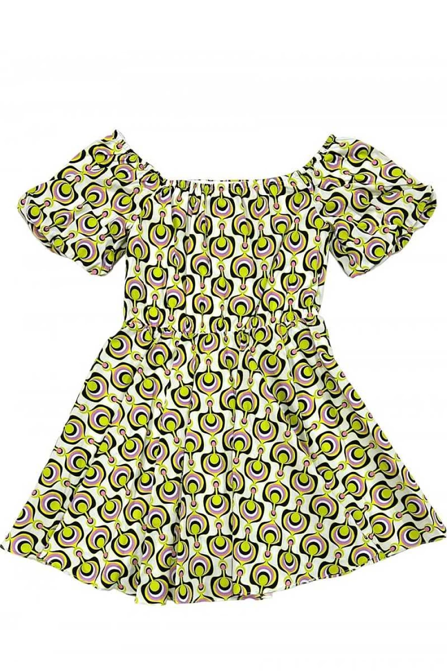 Kocca Girls Fantasy White and Yellow Dress - Marairi Collection