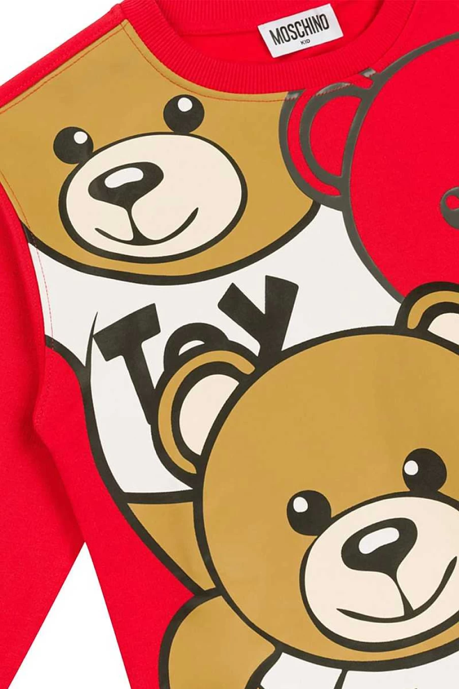 Moschino Kids Poppy Red Graphic Sweatshirt | Hnf06O-Lca23K