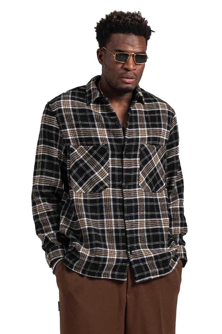 New Job Brand QD177 Black Casual Shirt for Men - Stylish Men's Fashion Top