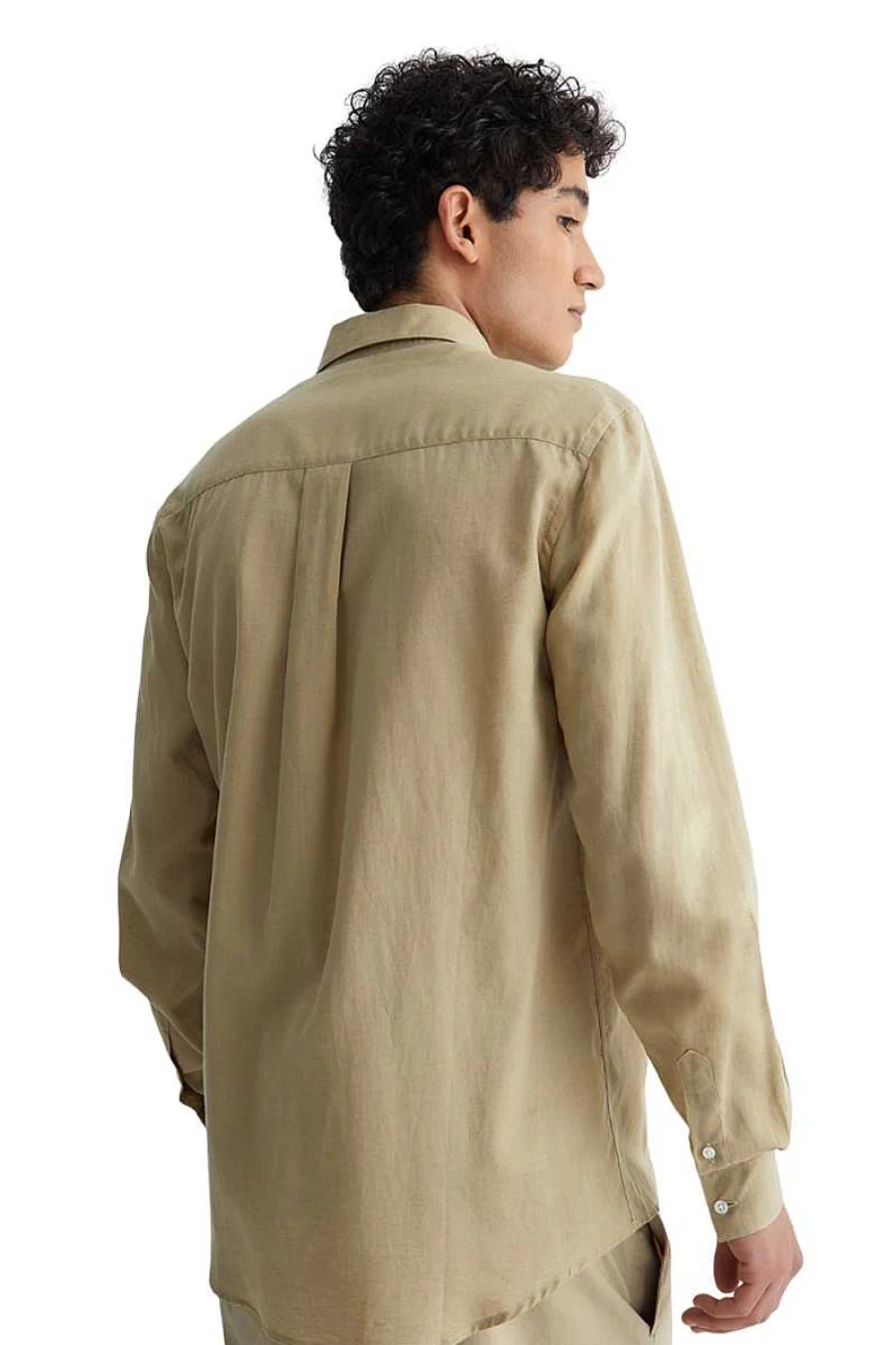 Liu Jo Men's Linen Shirt M123P201 - Striped Beige Casual Summer Top