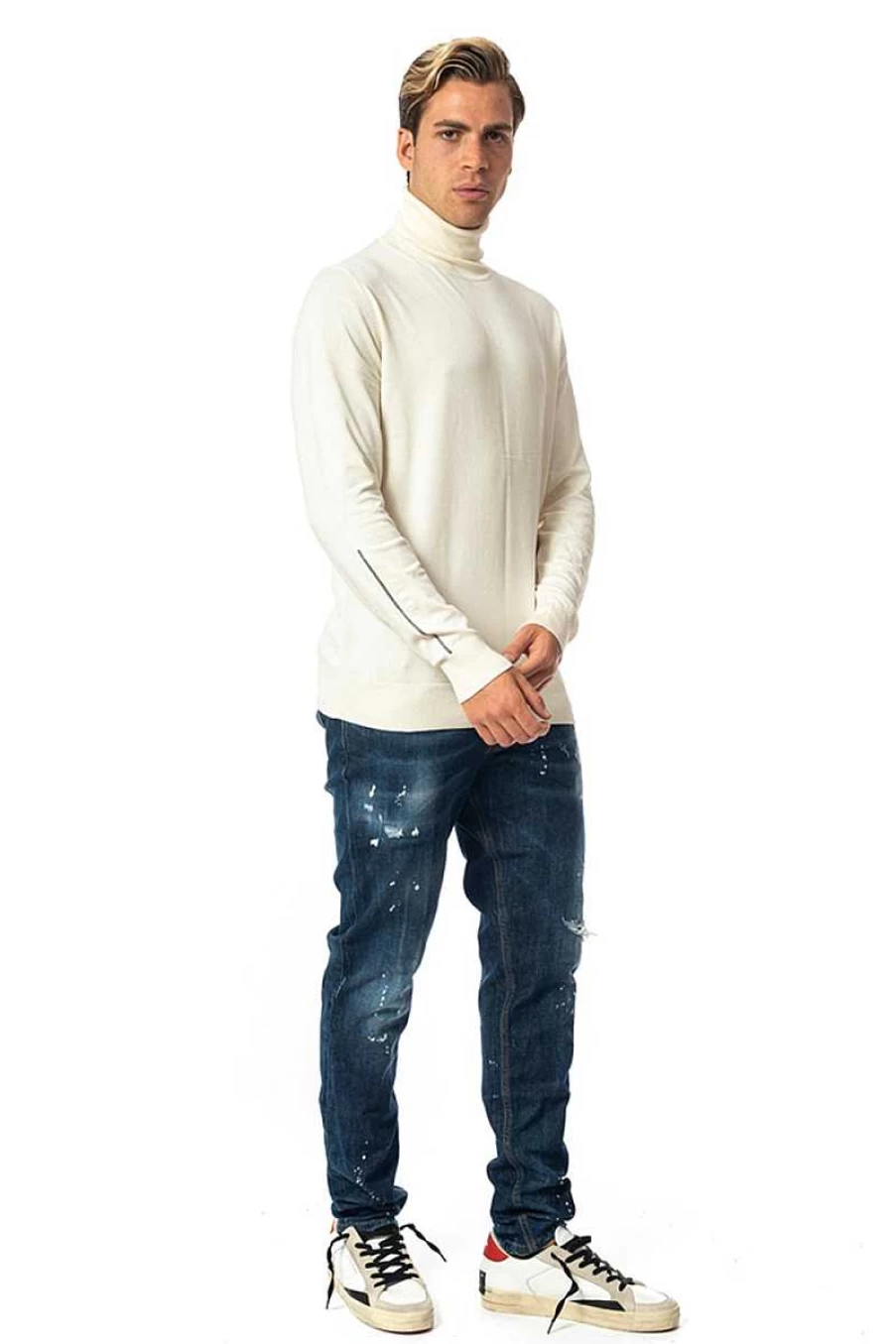 Richmond Men's Dark Blue Saphir Orik Uma23187Lu Sweater