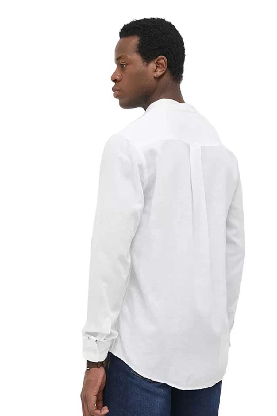 Liu Jo Men's Korean Linen Shirt - White M123P201 Classic Fit