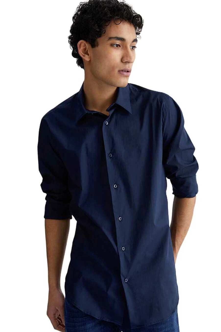 Liu Jo Men's Slim Fit Milano Dark Blue Dress Shirt M000P201