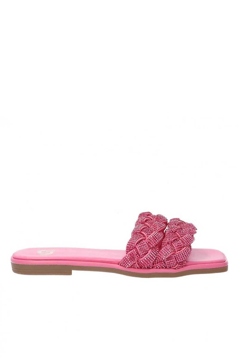 Gold&Gold Women's Pink Woven Slippers - Gp477 Comfortable House Shoes