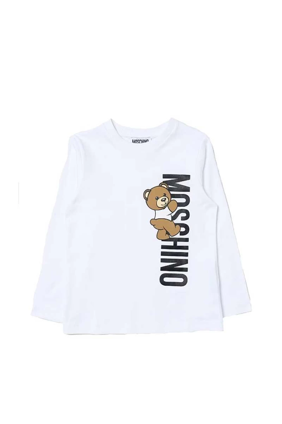 Moschino Kids White Graphic T-Shirt Hpo00J-Laa02J for Children