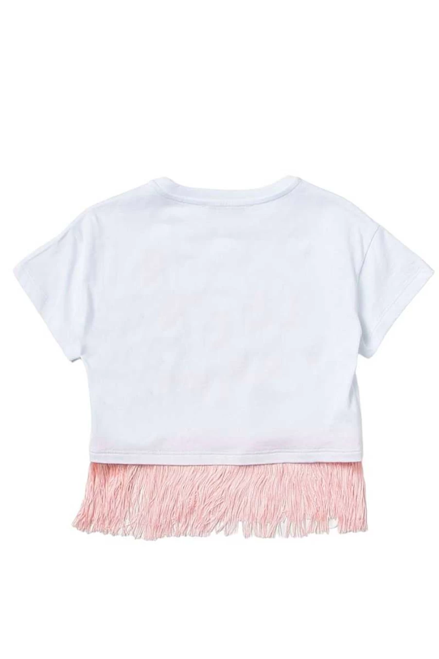 "Patrizia Pepe Girls' White T-Shirt 7M0715 - Stylish Cotton Tee for Kids"