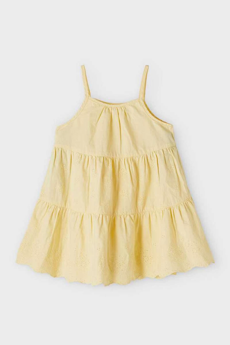 Name.it Girl's San Gallo Yellow Lace Dress 13202492 | Elegant Floral Design