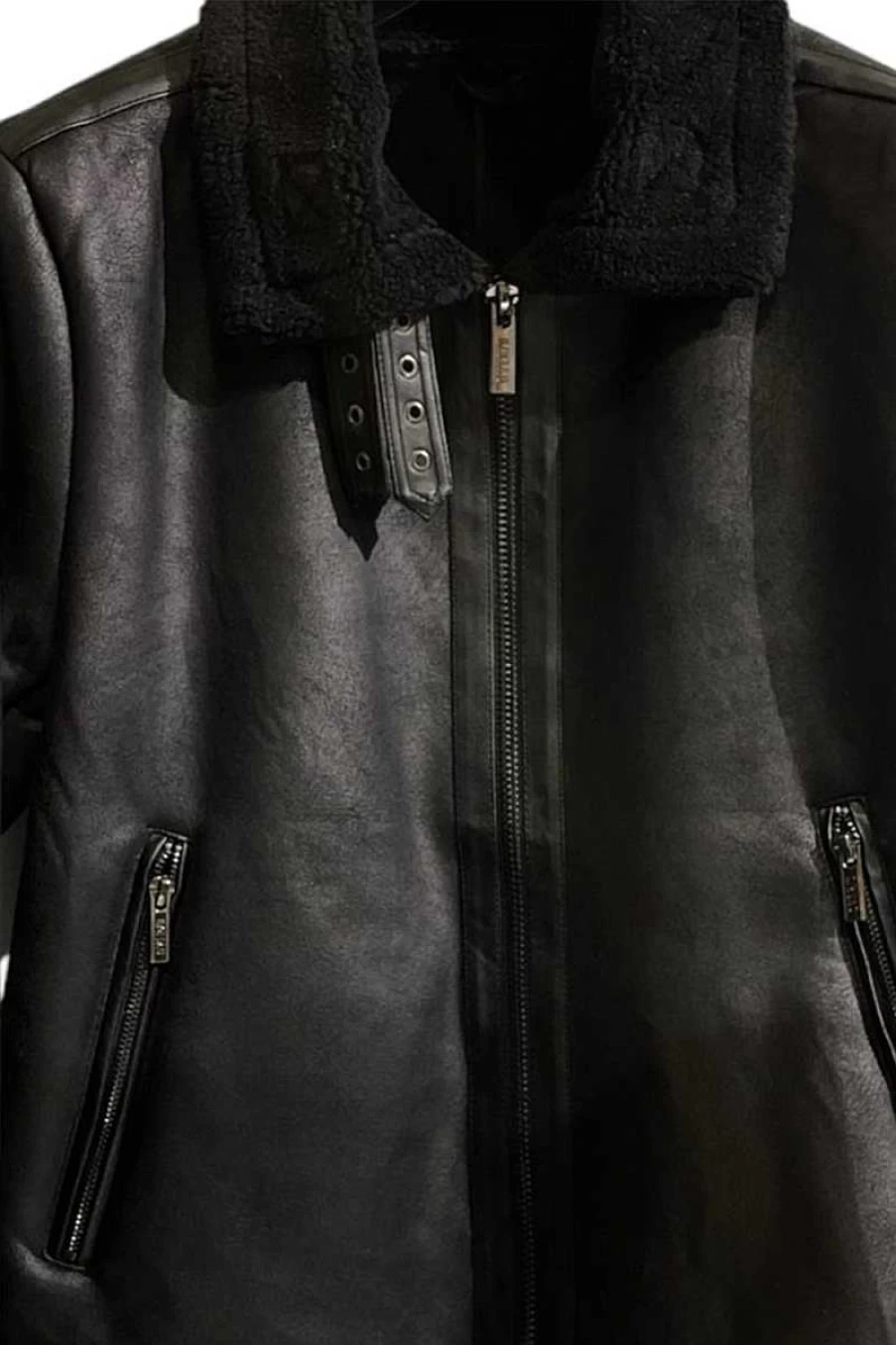 Over-d Men's Eco-Friendly Black Sheepskin Jacket - OC1F0W0J07