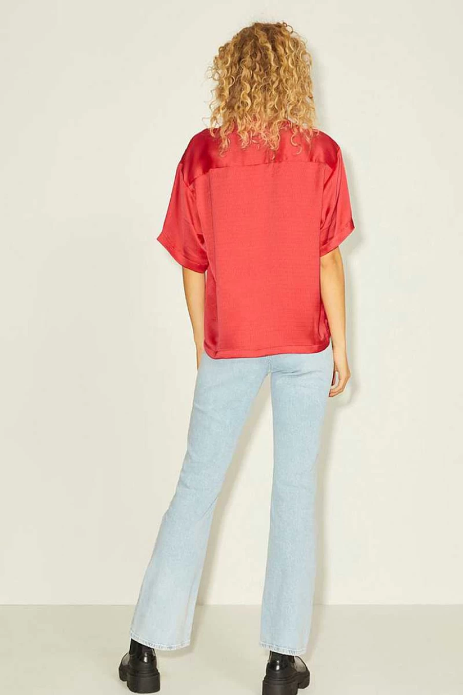 "Jjxx Women's Satin Shirt in Bright Rose - Elegant Blouse 12200153"