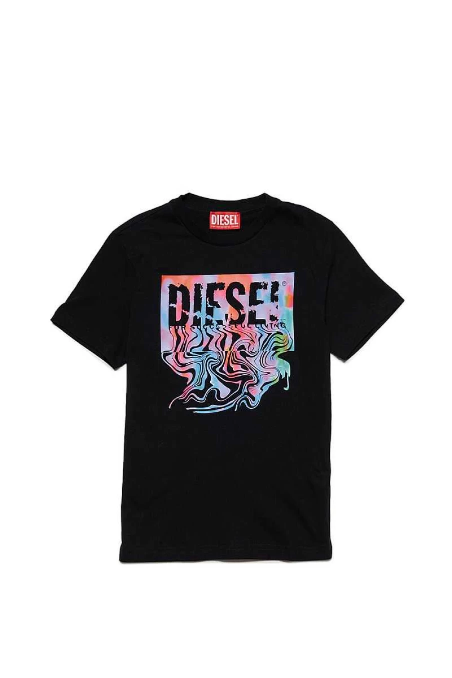 Diesel Kids' Black T-Shirt J01442-00Yi9 - Children's Casual Cotton Tee