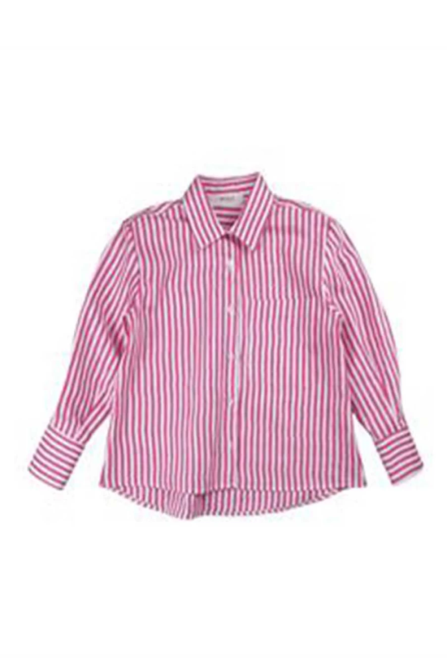 Vicolo Girls' Striped Shirt in Fuchsia and White - Style 3145C0536