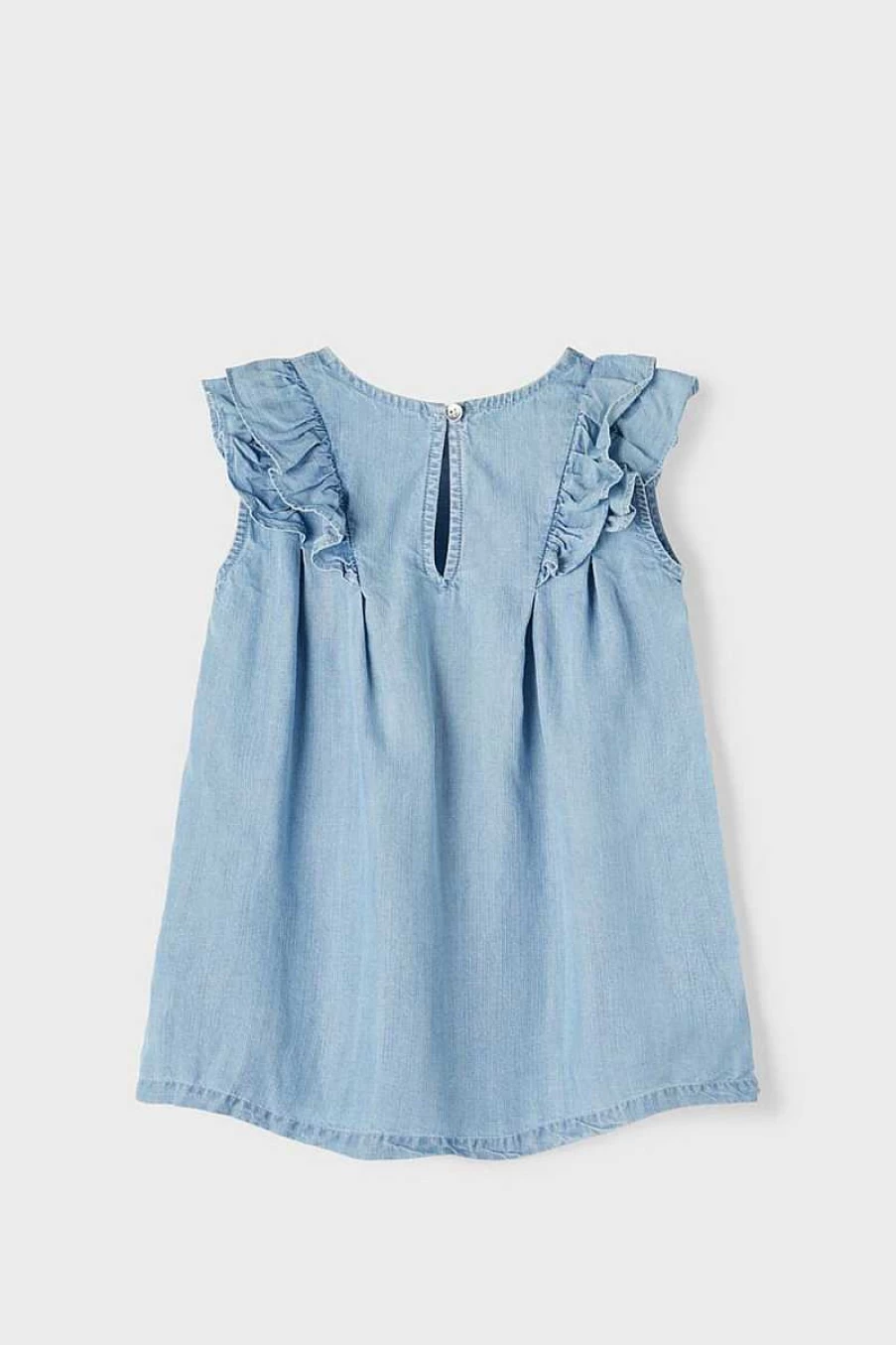 Name.it Girls' Bell Denim Dress - Stylish Denim Outfit for Kids