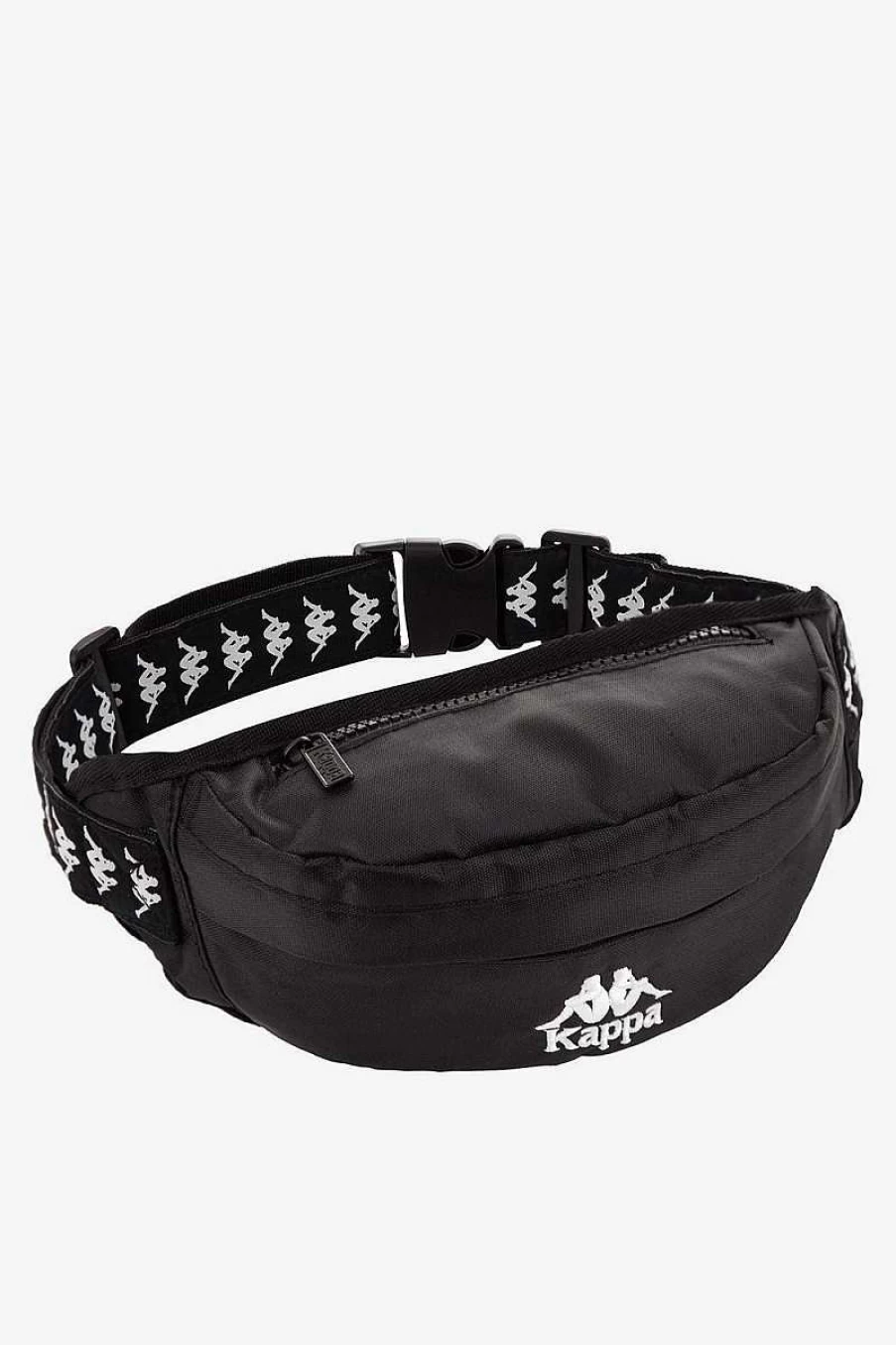 Kappa Pouch Bag 222 - Black/White Unisex Crossbody Sporty Compact Waist Pack