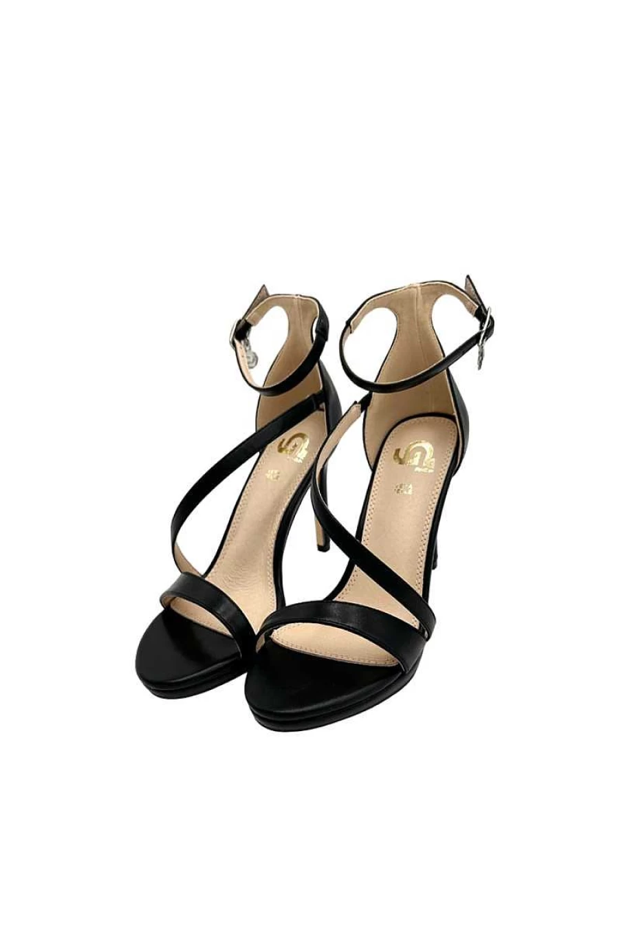 Gold&Gold Women's Black Strap Sandals Gp466 - Comfortable & Stylish Summer Footwear