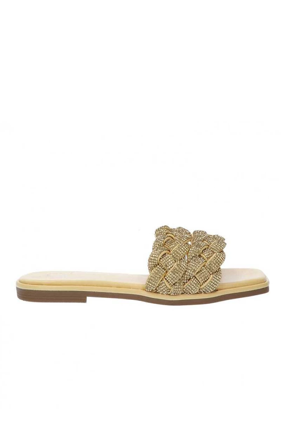 Gold&Gold Women's Weave Slippers GP477 - Comfortable Yellow House Shoes