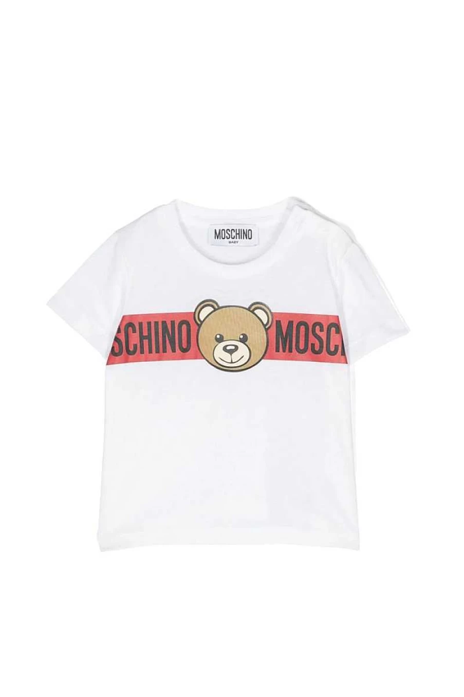 Moschino Kids White Graphic T-Shirt with Print for Boys and Girls