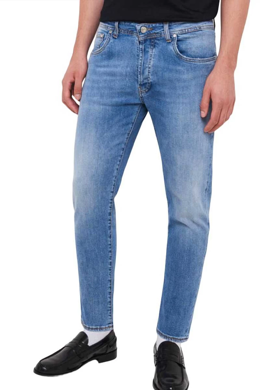 Liu Jo Men's Medium Blue Jeans - M000P304Fredmd Slim Fit Denim Pants for Men