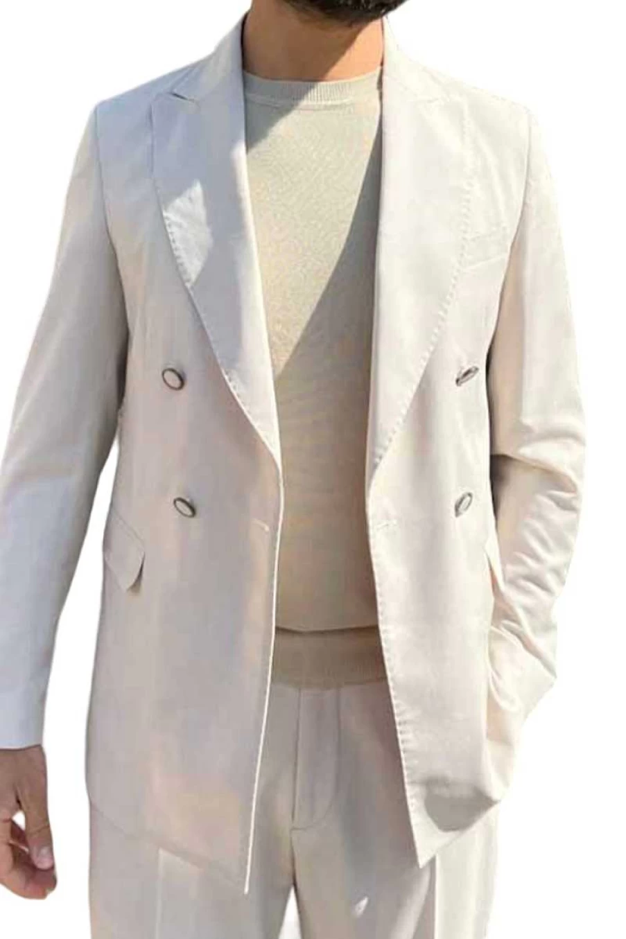 "Why Not Brand Ac12 Beige Men's Suit for Formal Wear"